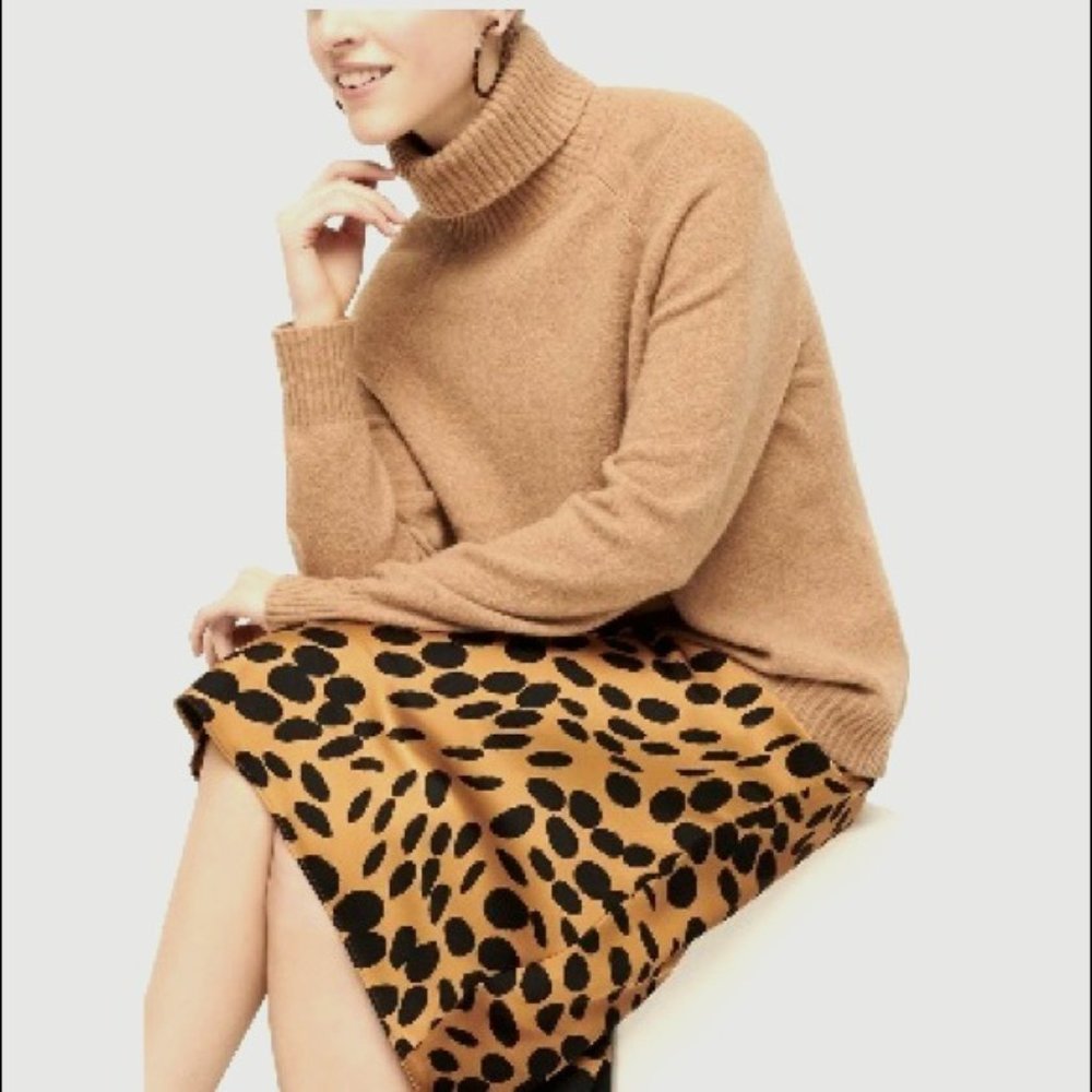 New J.Crew Mockneck Camel Sweater Small New w/tags
